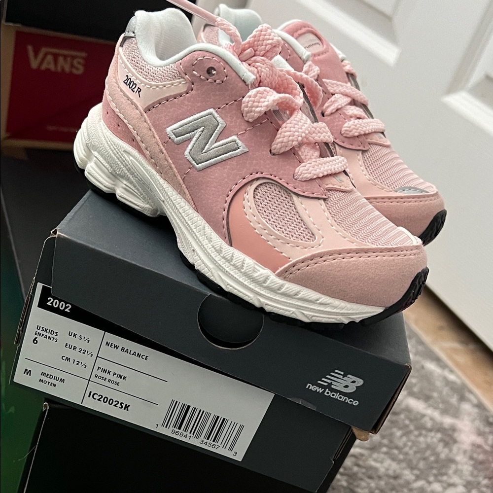 New Balance Kids' Pink and White Sneakers